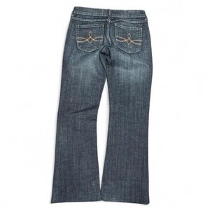 Y2K Urban Behavior Embroidered Faded Bootcut Flared Low Rise Jeans